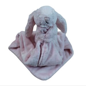 Jellycat Bashful Bunny Lovey Pink Plush Lovey Blankie Blanket Soother Toy Animal